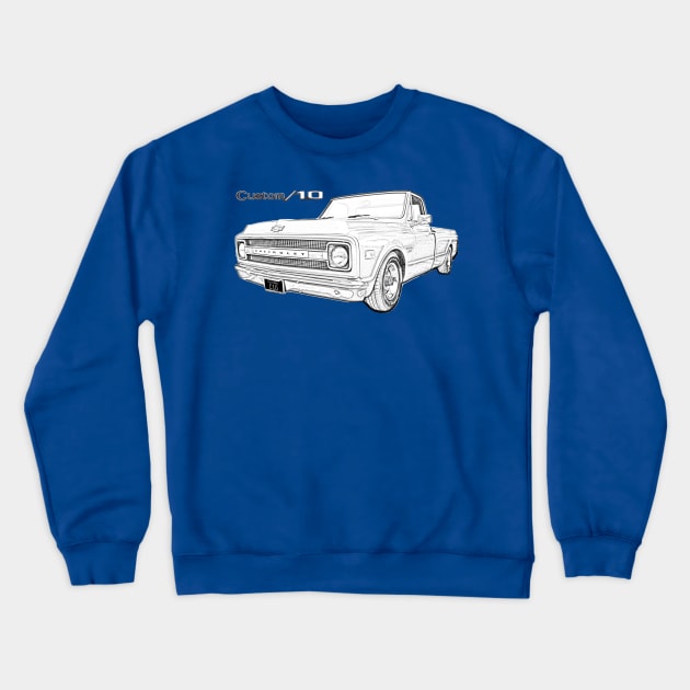 1970 Chevrolet C10 Pickup Truck Crewneck Sweatshirt by hotroddude